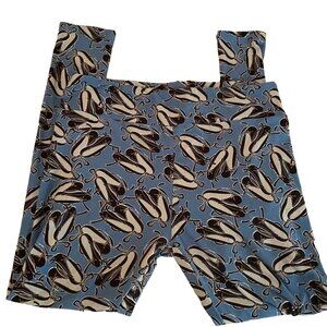 LULAROE LLR TALL & CURVY‎ BLUE BALLET SLIPPERS DANCE TC LEGGINGS Buttery Soft